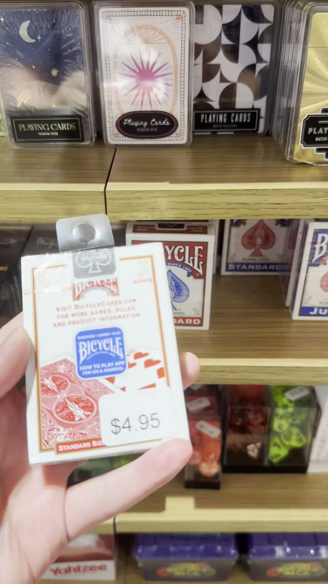 Bicycle Standard playing cards, priced at $4.95